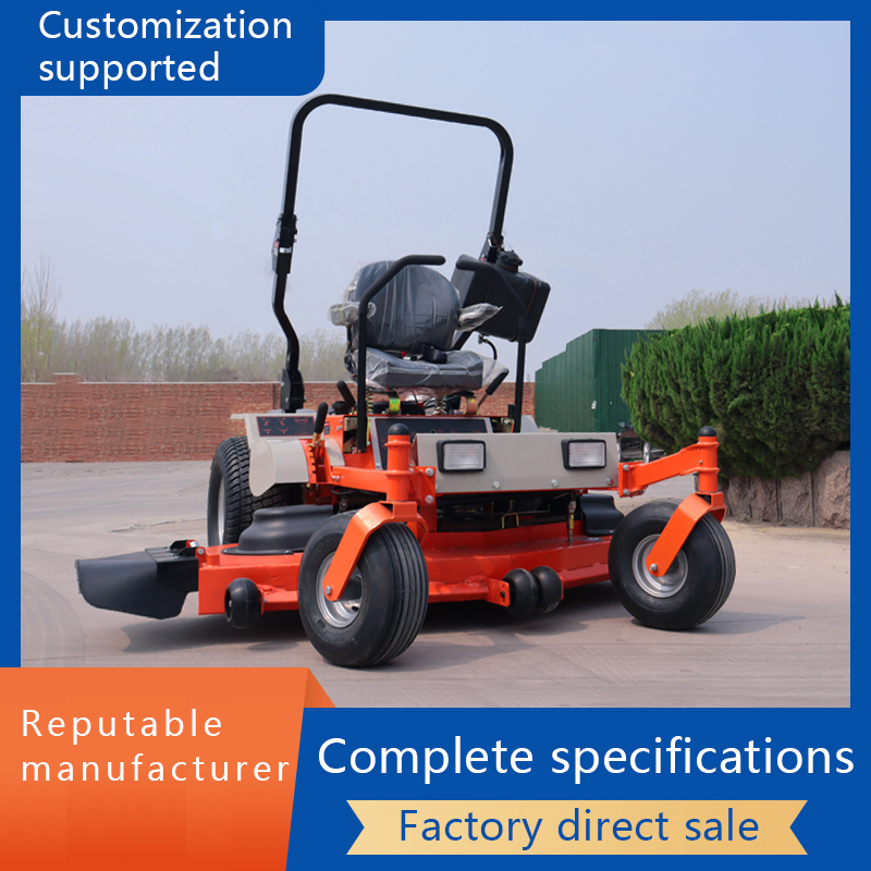 Ride-on lawnmower, four-wheel drive, comfortable to ride, suitable for farms, orchards and outdoor lawn maintenance.