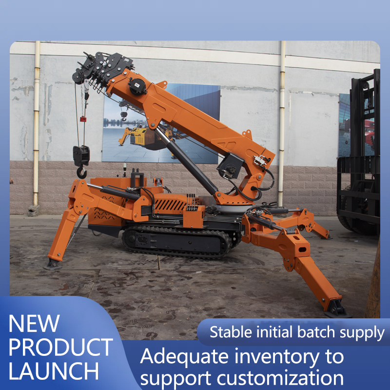 1.2-16 ton compact crawler telescopic boom hydraulic remote-controlled spider crane